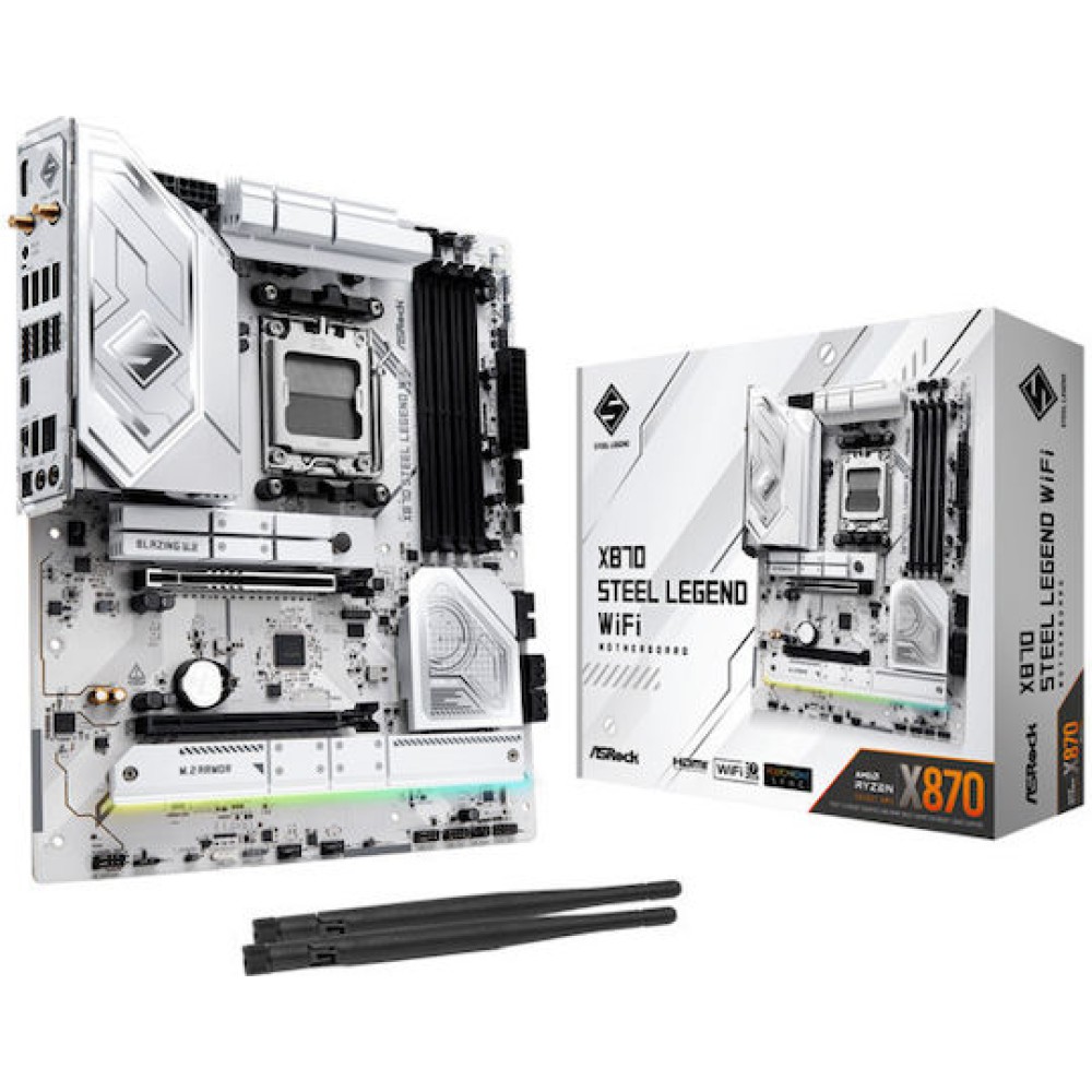 ASRock Steel Legend WiFi X870 Motherboard ATX με AMD AM5 Socket 90-MXBPJ0-A0UAYZ