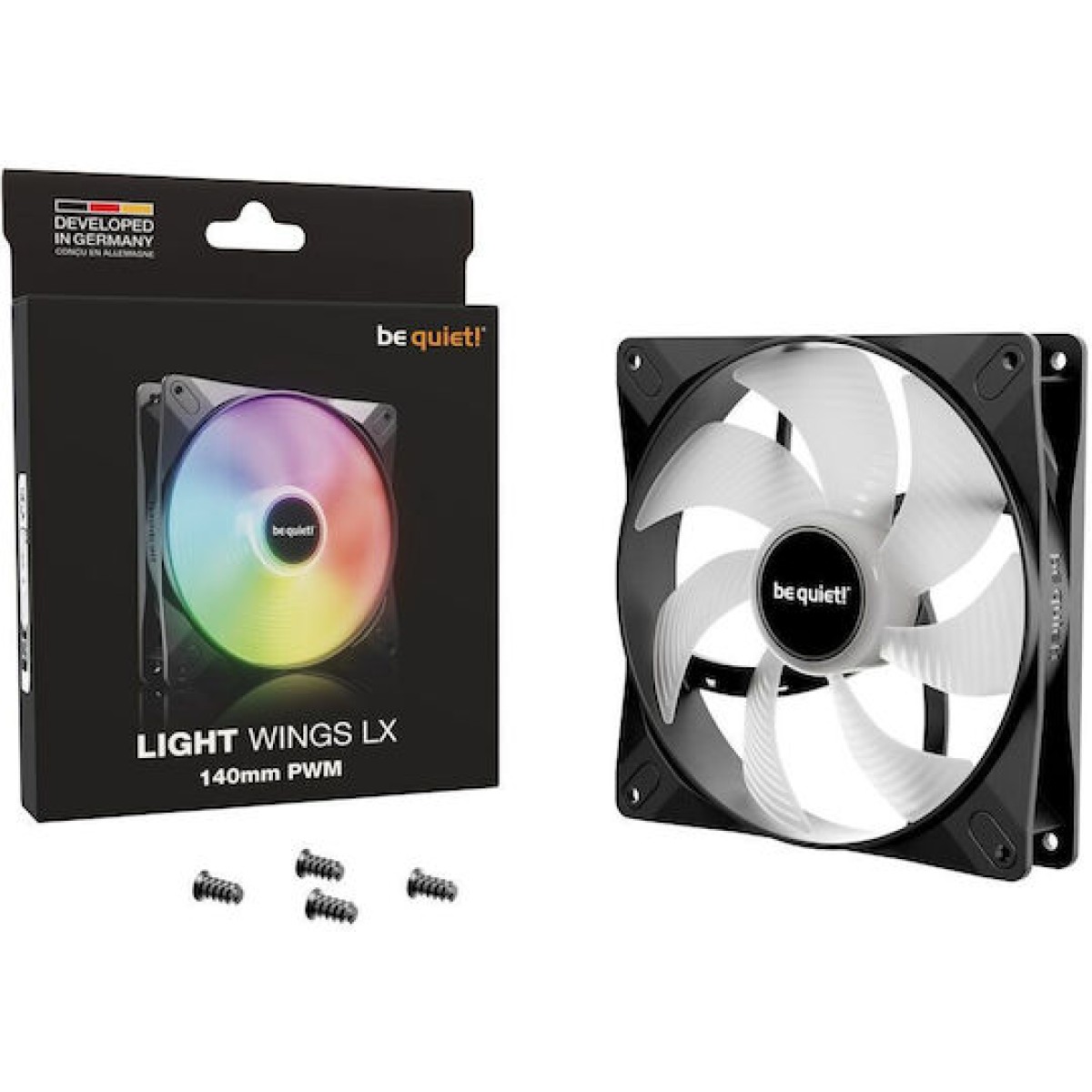 Be Quiet Light Wings LX Case Fan 140mm με ARGB Φωτισμό και Σύνδεση 3-Pin / 4-Pin PWM