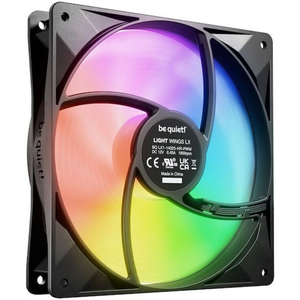 Be Quiet Light Wings LX HS Case Fan 140mm με ARGB Φωτισμό και Σύνδεση 3-Pin / 4-Pin PWM 3τμχ