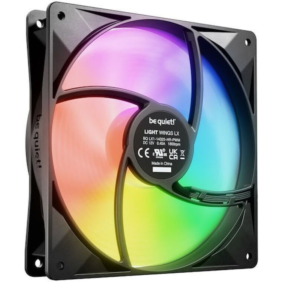 Be Quiet Light Wings LX HS Case Fan 140mm με ARGB Φωτισμό και Σύνδεση 3-Pin / 4-Pin PWM 3τμχ