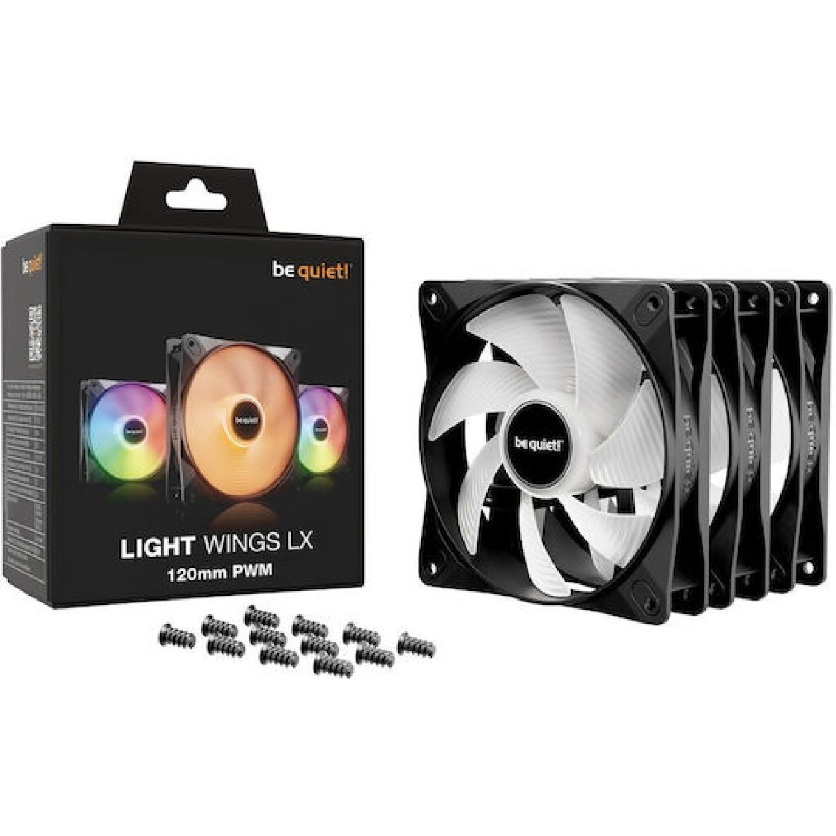 Be Quiet Light Wings LX Case Fan 120mm με ARGB Φωτισμό και Σύνδεση 3-Pin / 4-Pin PWM 3τμχ