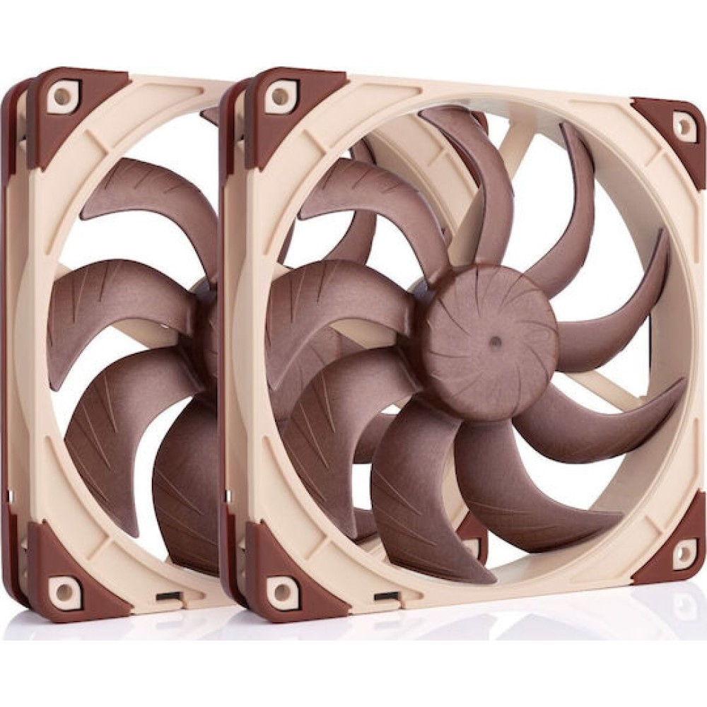 Noctua NF-A14x25 G2 PWM Sx2-PP Case Fan 140mm με Σύνδεση 4-Pin 2τμχ Καφέ
