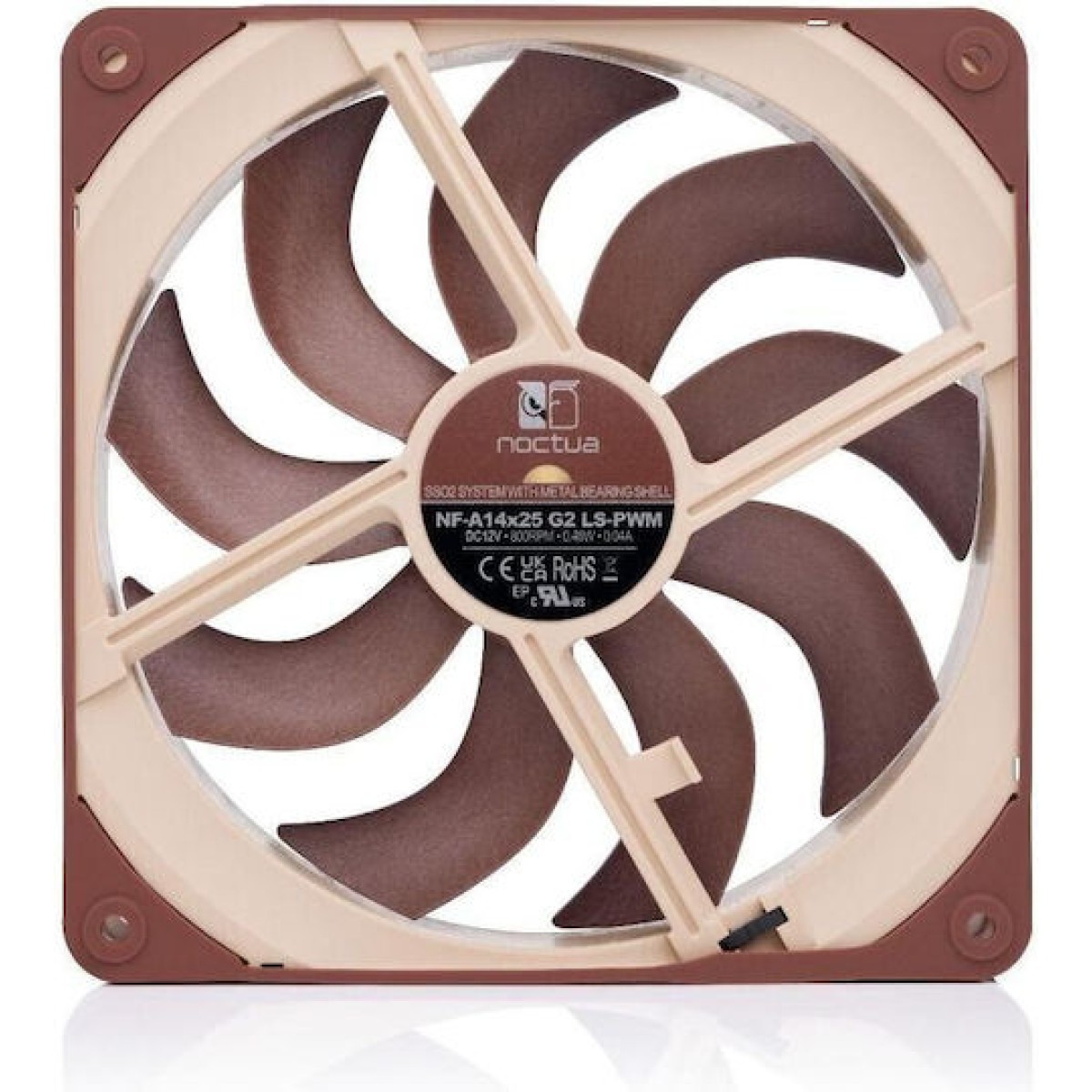 Noctua NF-A14x25 G2 LS-PWM Case Fan 140mm με Σύνδεση 4-Pin Καφέ