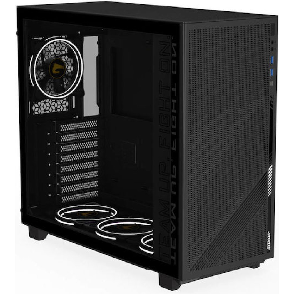 Gigabyte Aorus C400 Glass Midi Tower Κουτί Υπολογιστή με Πλαϊνό Παράθυρο και RGB Φωτισμό Μαύρο