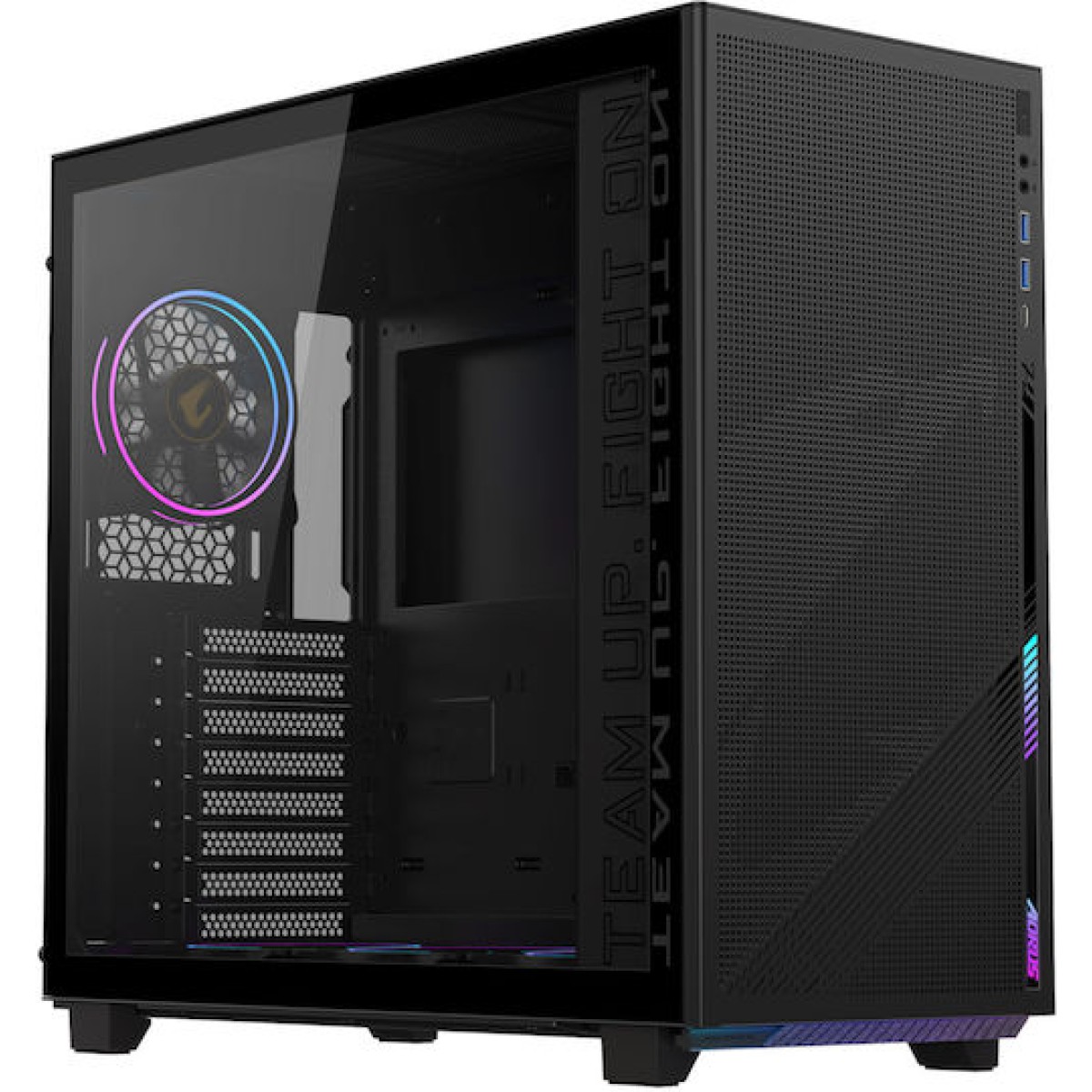 Gigabyte Aorus C400 Glass Midi Tower Κουτί Υπολογιστή με Πλαϊνό Παράθυρο και RGB Φωτισμό Μαύρο