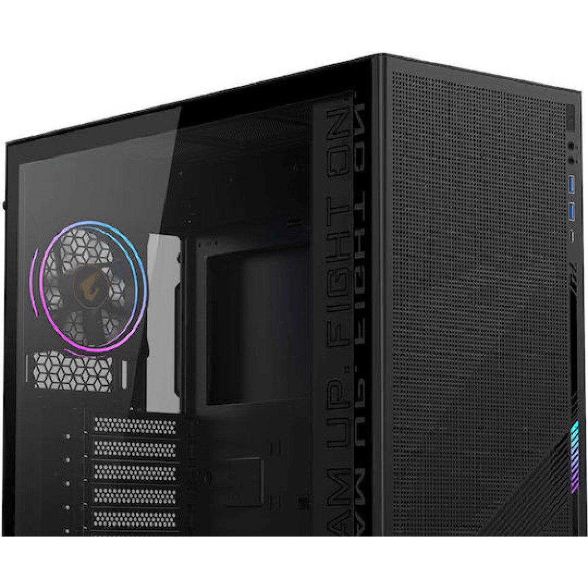 Gigabyte Aorus C400 Glass Midi Tower Κουτί Υπολογιστή με Πλαϊνό Παράθυρο και RGB Φωτισμό Μαύρο