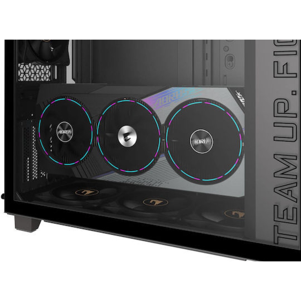 Gigabyte Aorus C400 Glass Midi Tower Κουτί Υπολογιστή με Πλαϊνό Παράθυρο και RGB Φωτισμό Μαύρο