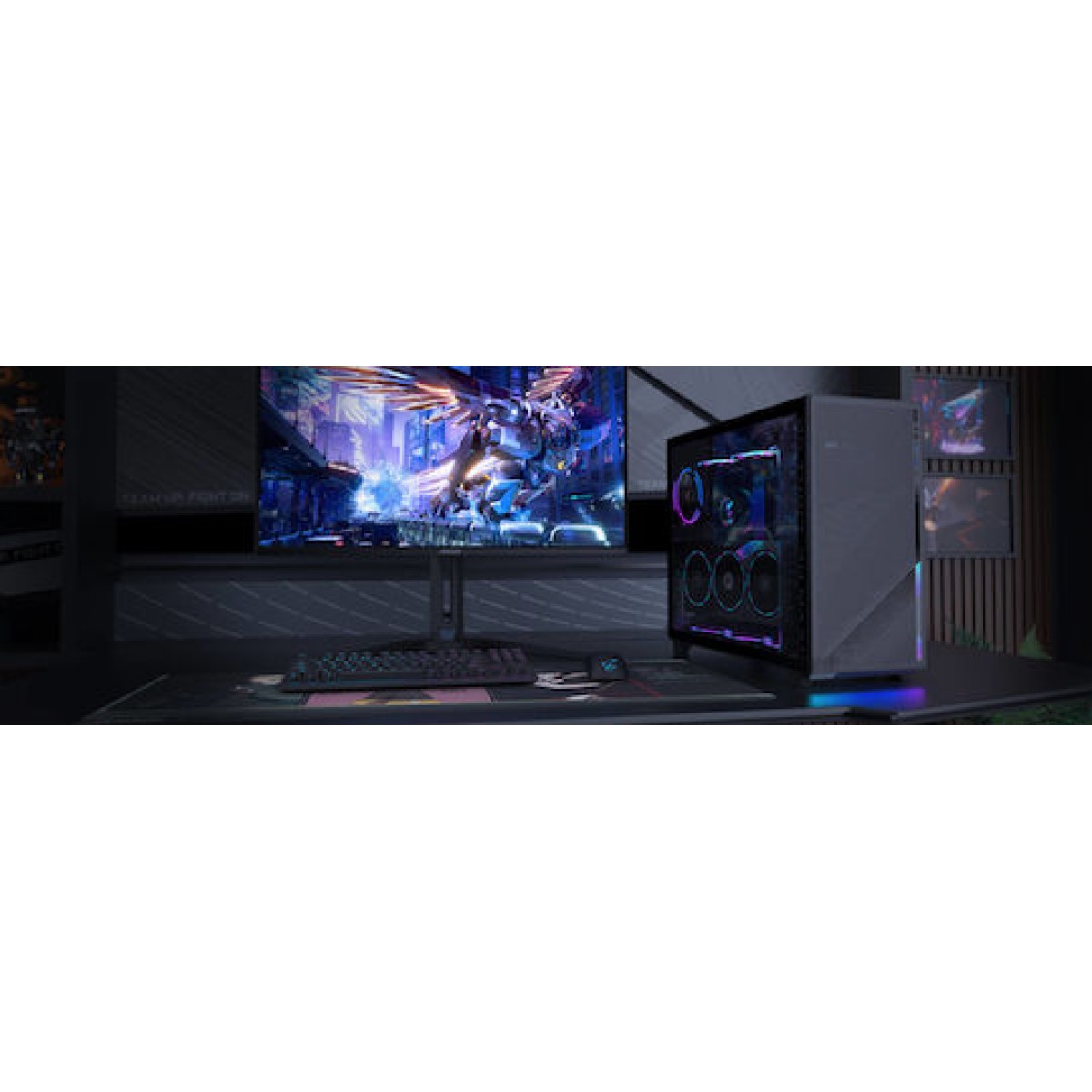 Gigabyte Aorus C400 Glass Midi Tower Κουτί Υπολογιστή με Πλαϊνό Παράθυρο και RGB Φωτισμό Μαύρο