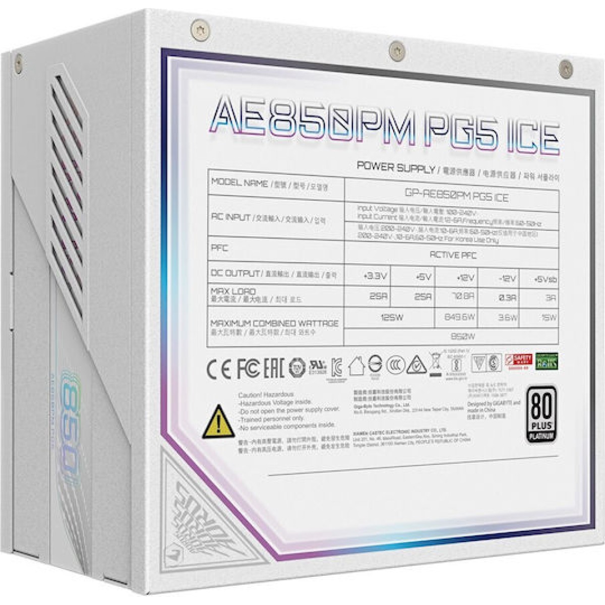 Gigabyte Aorus Elite P850W 850W Λευκό Τροφοδοτικό Υπολογιστή Full Modular 80 Plus Platinum