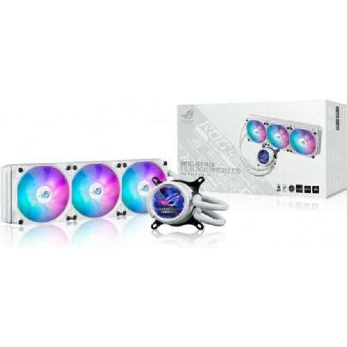 Asus Rog Strix LC III 360 Υδρόψυξη Επεξεργαστή Τριπλού Ανεμιστήρα 120mm για Socket AM4/AM5/1700/1200/115x με ARGB Φωτισμό Λευκή