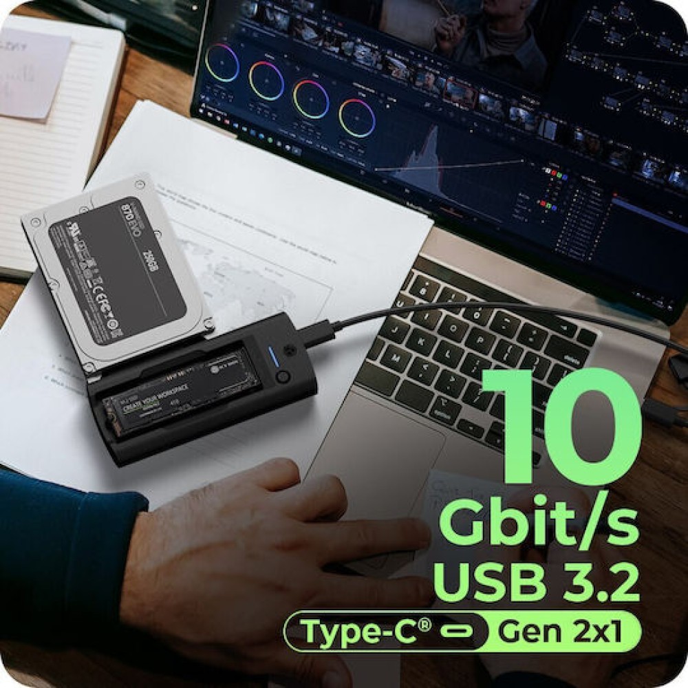 Icy Box Icybox Θήκη για Σκληρό Δίσκο M.2 SATA III με σύνδεση USB 3.2