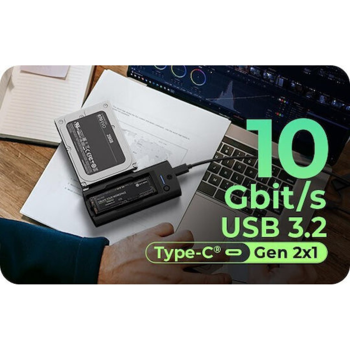 Icy Box Icybox Θήκη για Σκληρό Δίσκο M.2 SATA III με σύνδεση USB 3.2