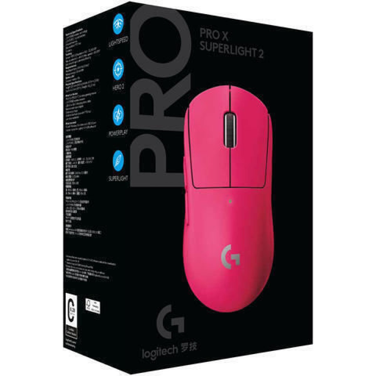 Logitech Pro X Superlight 2 Lightspeed Ασύρματο Gaming Ποντίκι 32000 DPI Ροζ