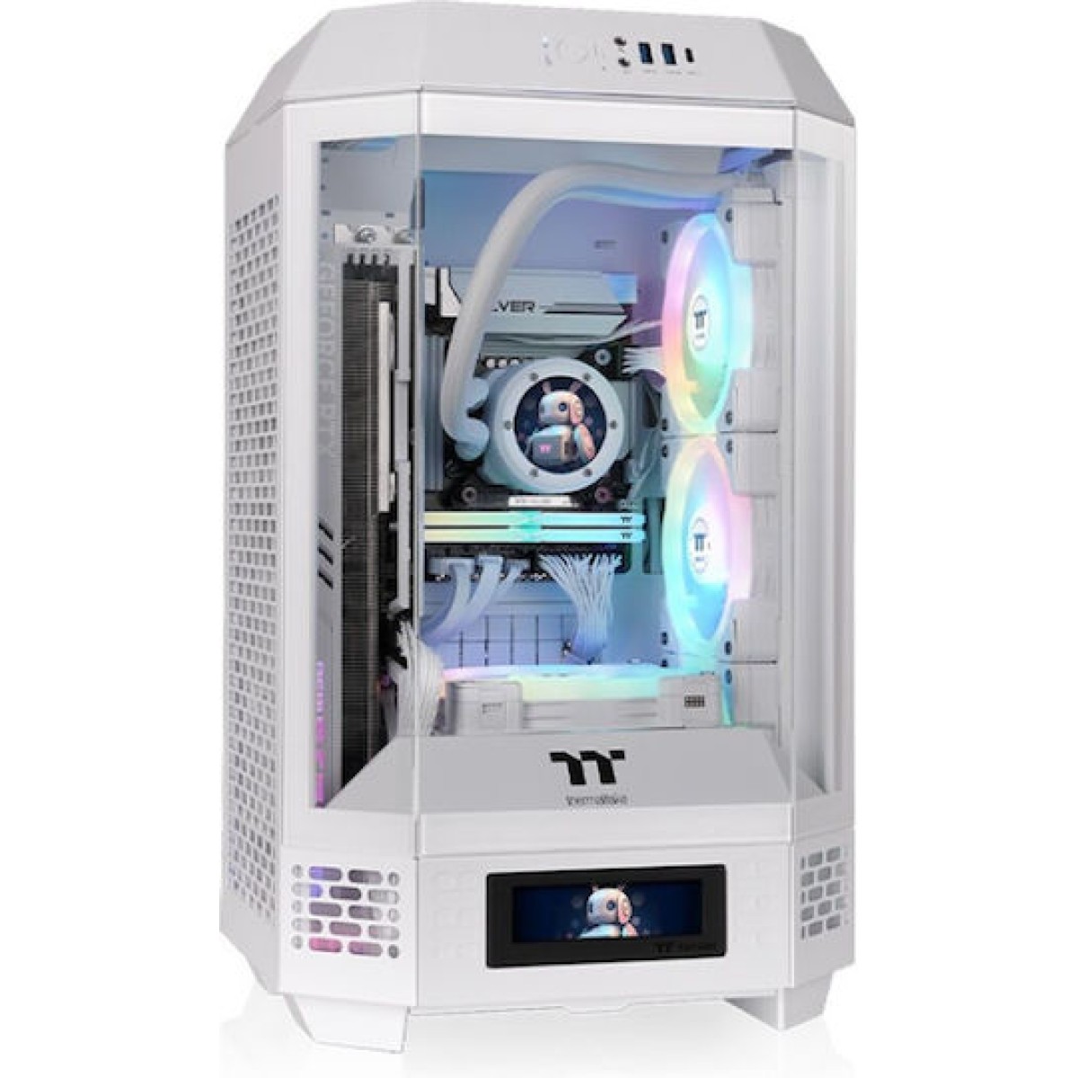 Thermaltake The Tower 250 Gaming Mini Tower Κουτί Υπολογιστή με Πλαϊνό Παράθυρο και RGB Φωτισμό Snow
