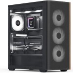 Aerocool D501A V2 Gaming Midi Tower Κουτί Υπολογιστή με Πλαϊνό Παράθυρο και RGB Φωτισμό Μαύρο