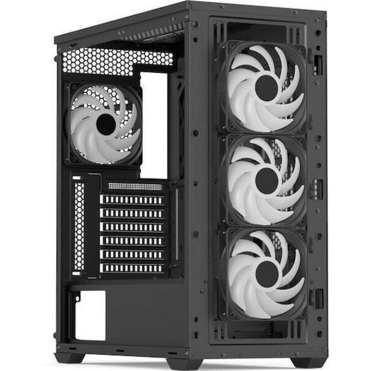 Aerocool D501A V2 Gaming Midi Tower Κουτί Υπολογιστή με Πλαϊνό Παράθυρο και RGB Φωτισμό Μαύρο