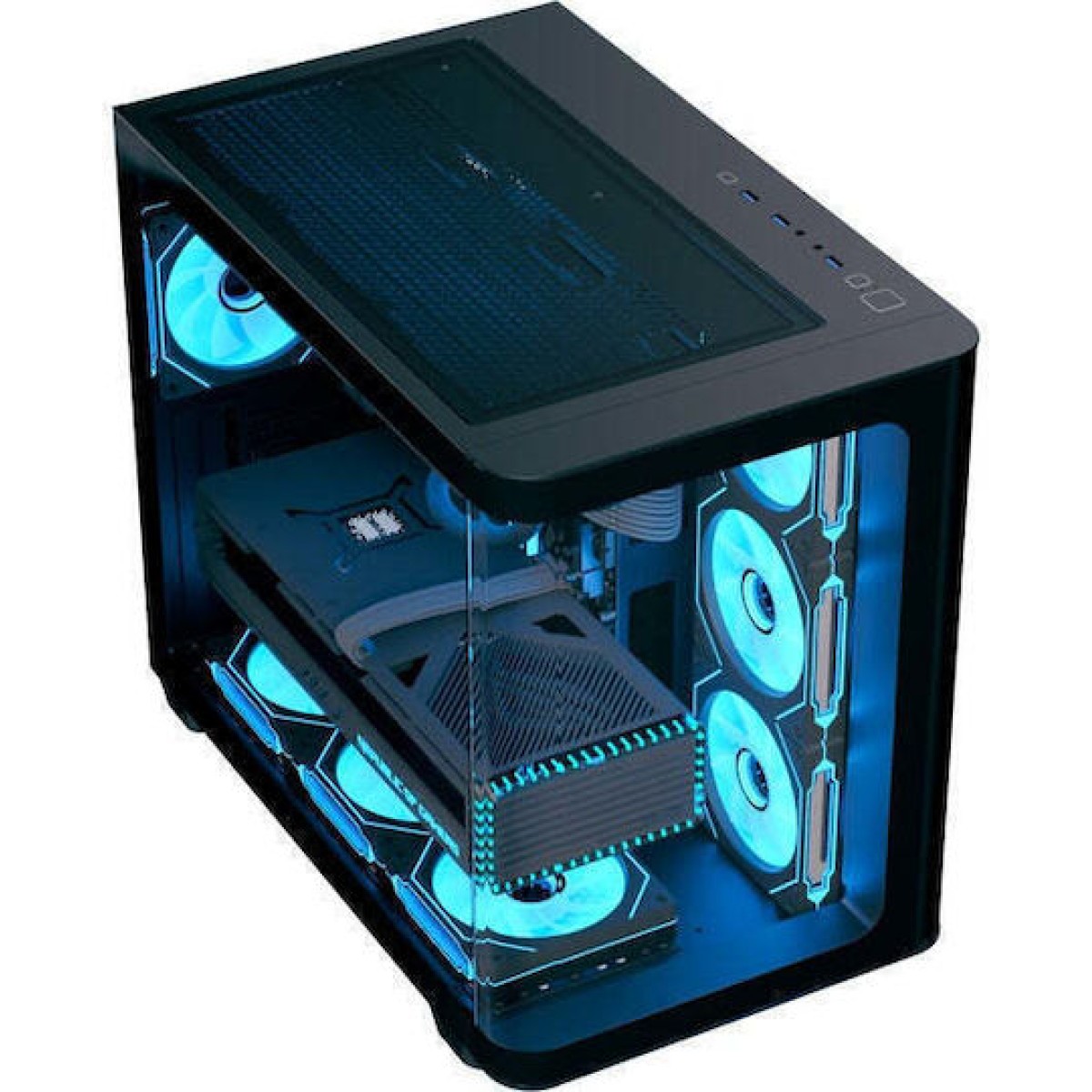 Aerocool P500C Gaming Midi Tower Κουτί Υπολογιστή με Πλαϊνό Παράθυρο Μαύρο