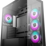 Deepcool CG580 4F Gaming Midi Tower Κουτί Υπολογιστή με Πλαϊνό Παράθυρο και ARGB Φωτισμό Μαύρο
