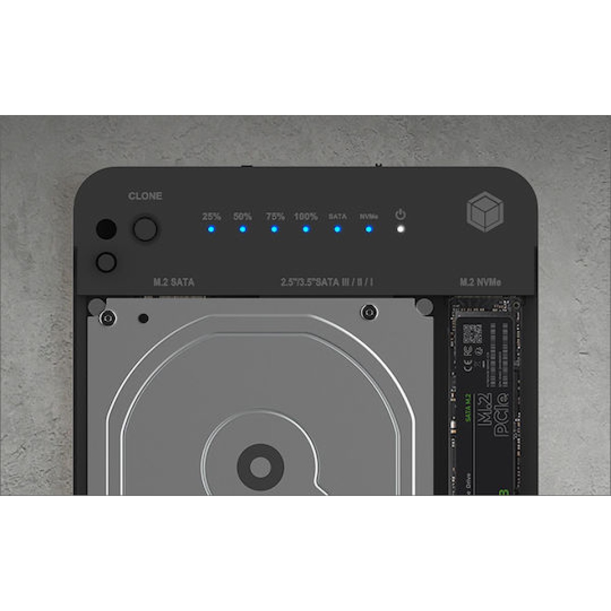 Icy Box Docking Station για 2 Σκληρούς Δίσκους SATA 2.5