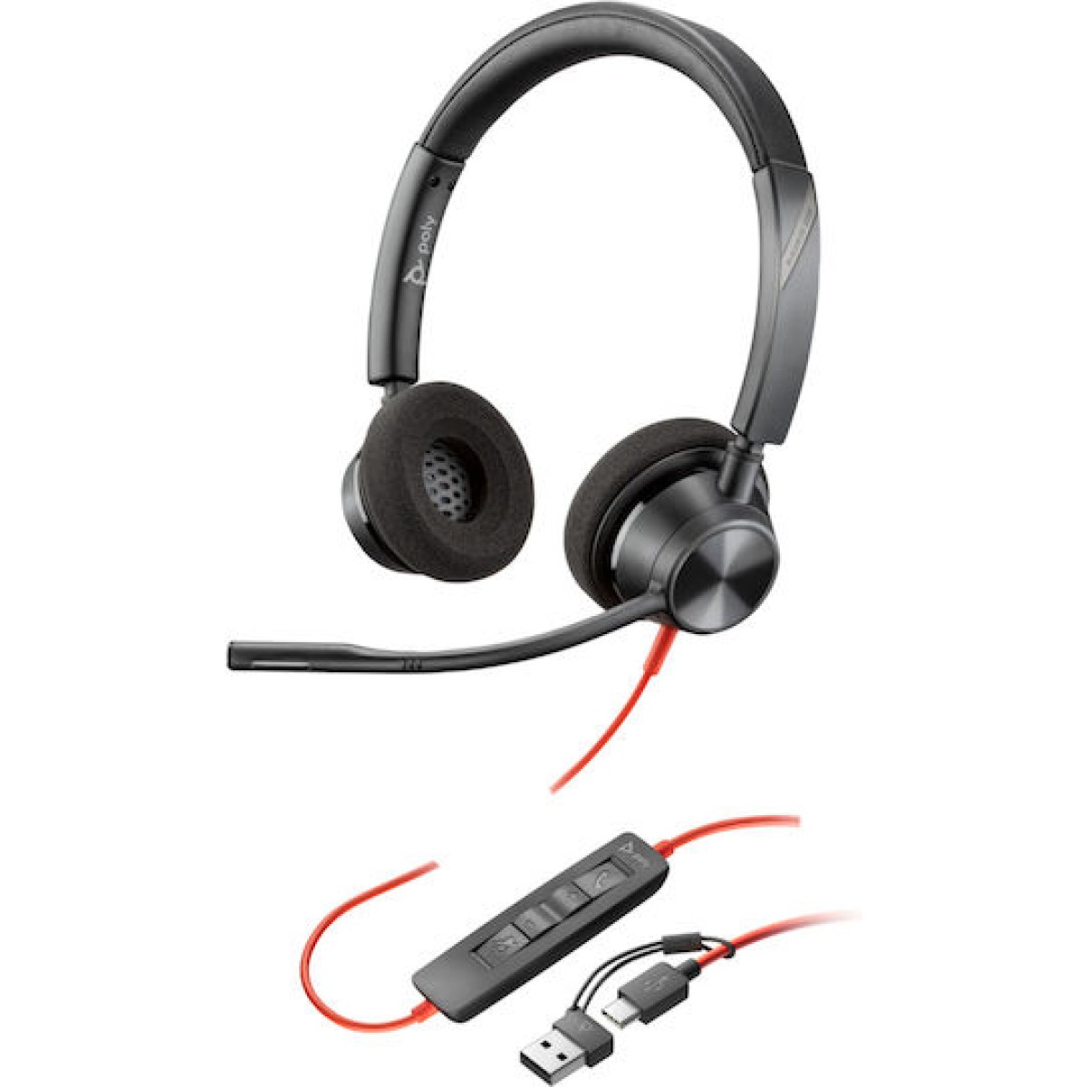 Poly Blackwire 3320 On Ear Multimedia Ακουστικά με μικρόφωνο και σύνδεση USB-C