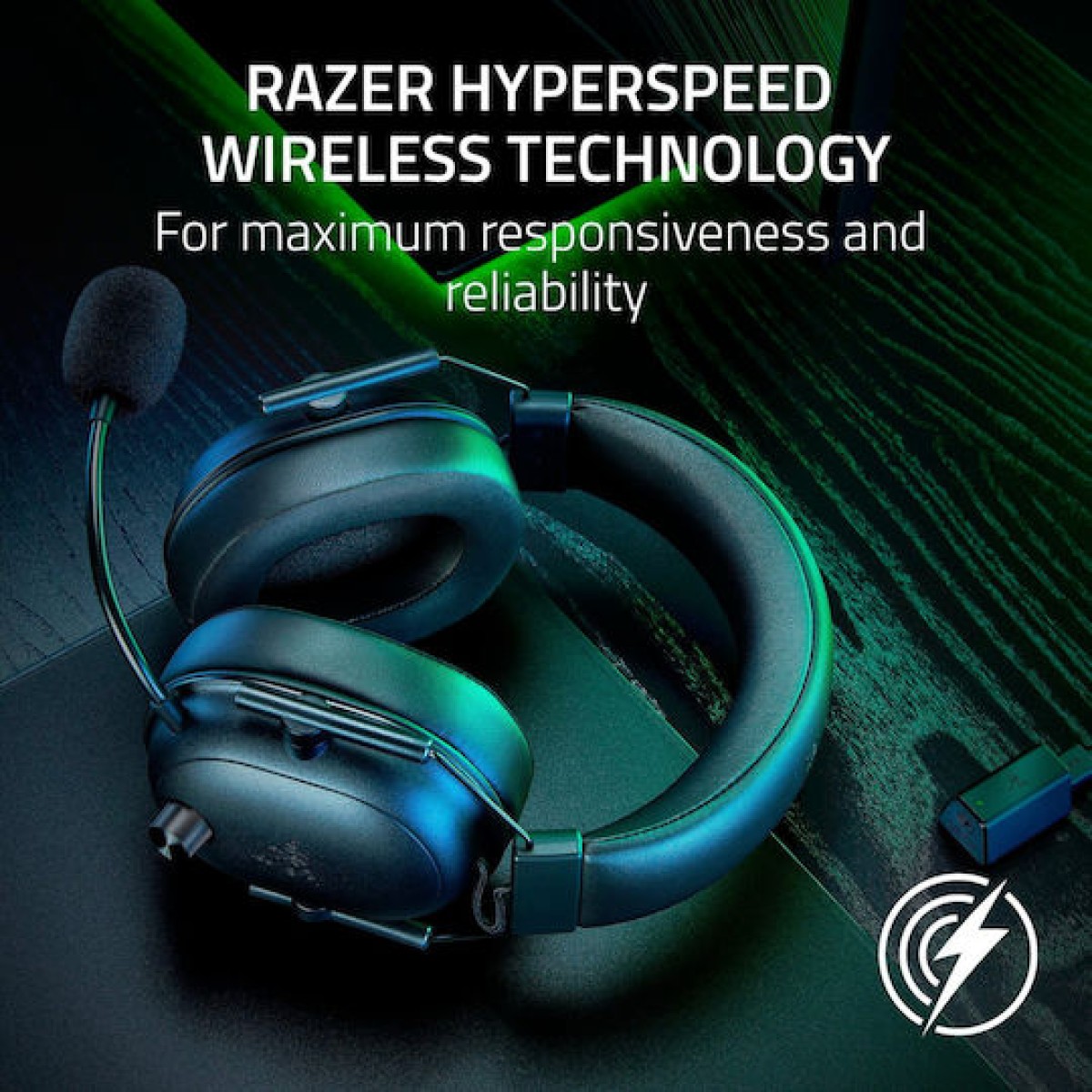 Razer BlackShark V2 HyperSpeed Ασύρματο Over Ear Gaming Headset με σύνδεση Bluetooth / USB
