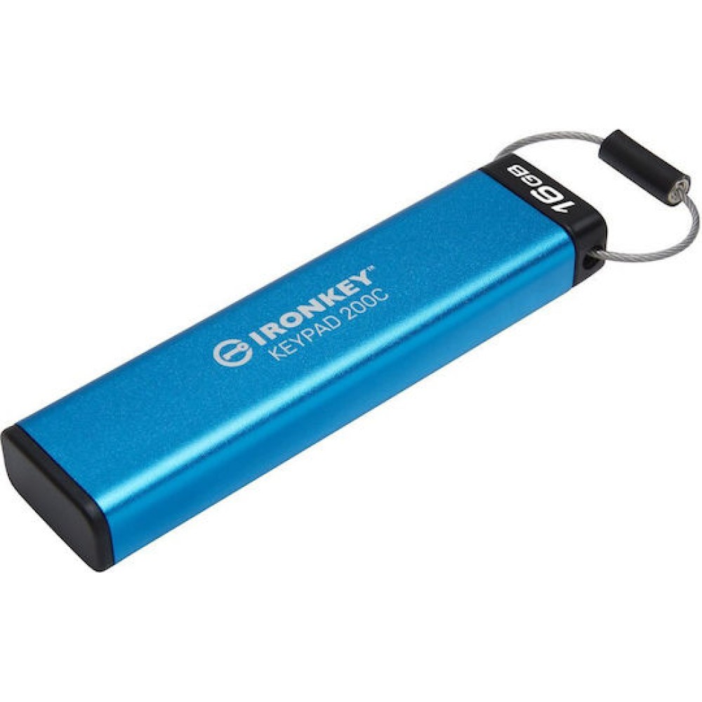 Kingston IronKey Keypad 200C 16GB USB 3.2 Stick με σύνδεση USB-C Μπλε