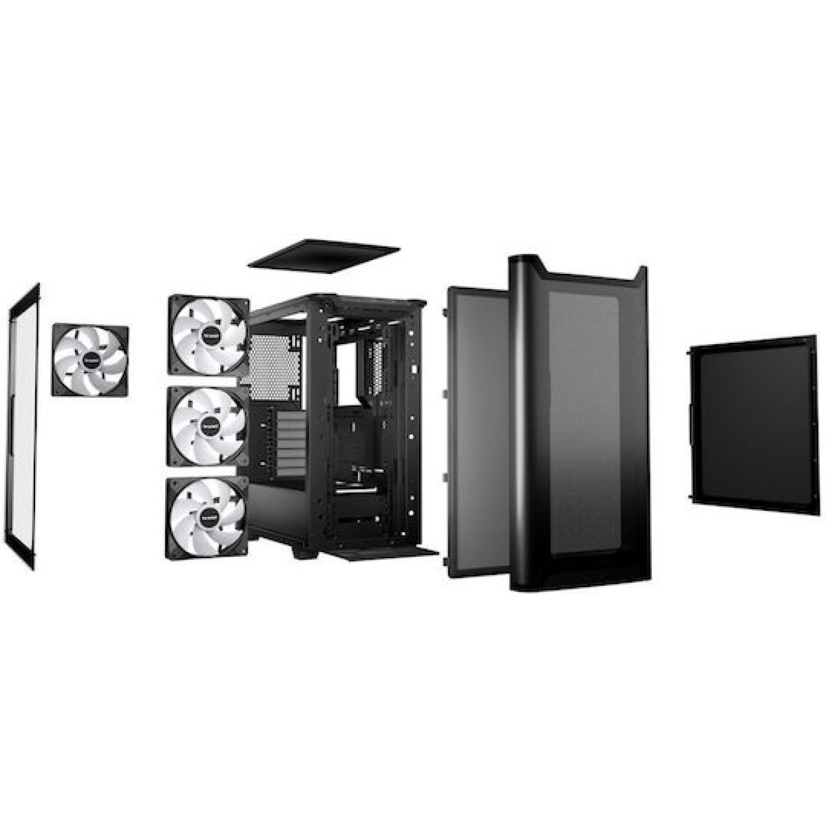 Be Quiet Pure Base 501 DX Gaming Midi Tower Κουτί Υπολογιστή με Πλαϊνό Παράθυρο και RGB Φωτισμό Μαύρο