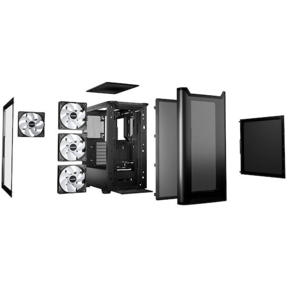 Be Quiet Pure Base 501 LX Gaming Midi Tower Κουτί Υπολογιστή με Πλαϊνό Παράθυρο και RGB Φωτισμό Μαύρο