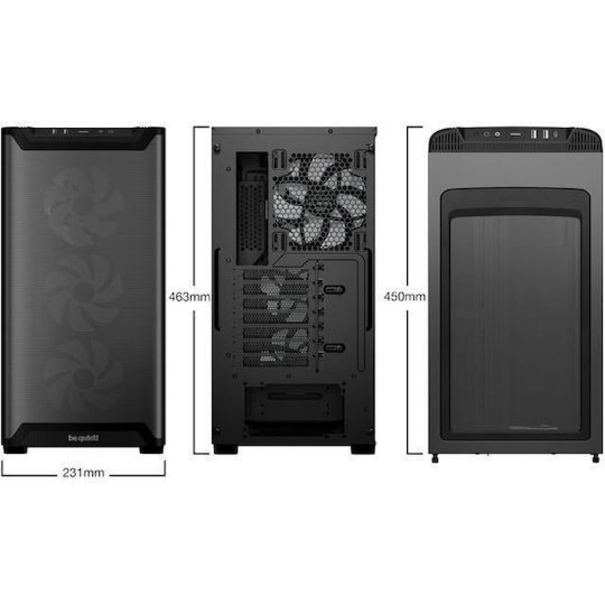 Be Quiet Pure Base 501 LX Gaming Midi Tower Κουτί Υπολογιστή με Πλαϊνό Παράθυρο και RGB Φωτισμό Μαύρο