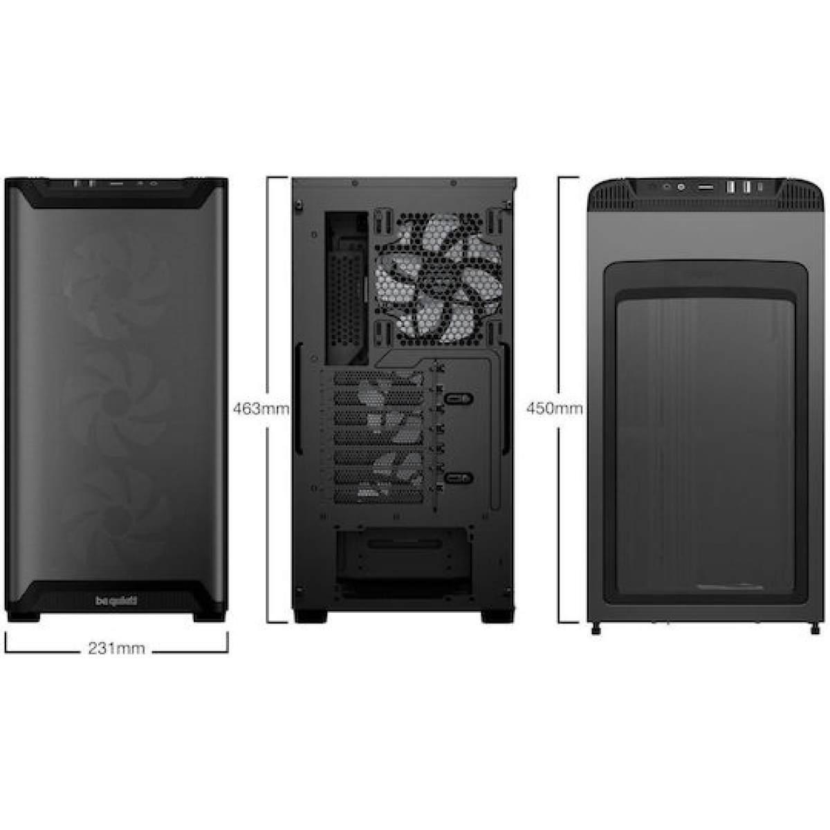 Be Quiet Pure Base 501 LX Gaming Midi Tower Κουτί Υπολογιστή με Πλαϊνό Παράθυρο και RGB Φωτισμό Μαύρο