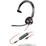 Poly Blackwire 3315 On Ear Multimedia Ακουστικά με μικρόφωνο και σύνδεση 3.5mm Jack / USB-C