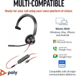 Poly Blackwire 3315 On Ear Multimedia Ακουστικά με μικρόφωνο και σύνδεση 3.5mm Jack / USB-C
