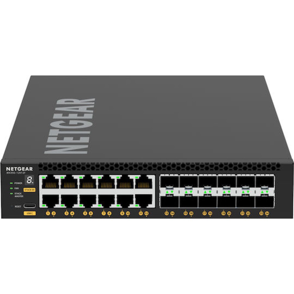 NetGear XSM4324-100NES v1 Managed L3 PoE Switch με 12 Θύρες Gigabit (1Gbps) Ethernet και 12 SFP Θύρες