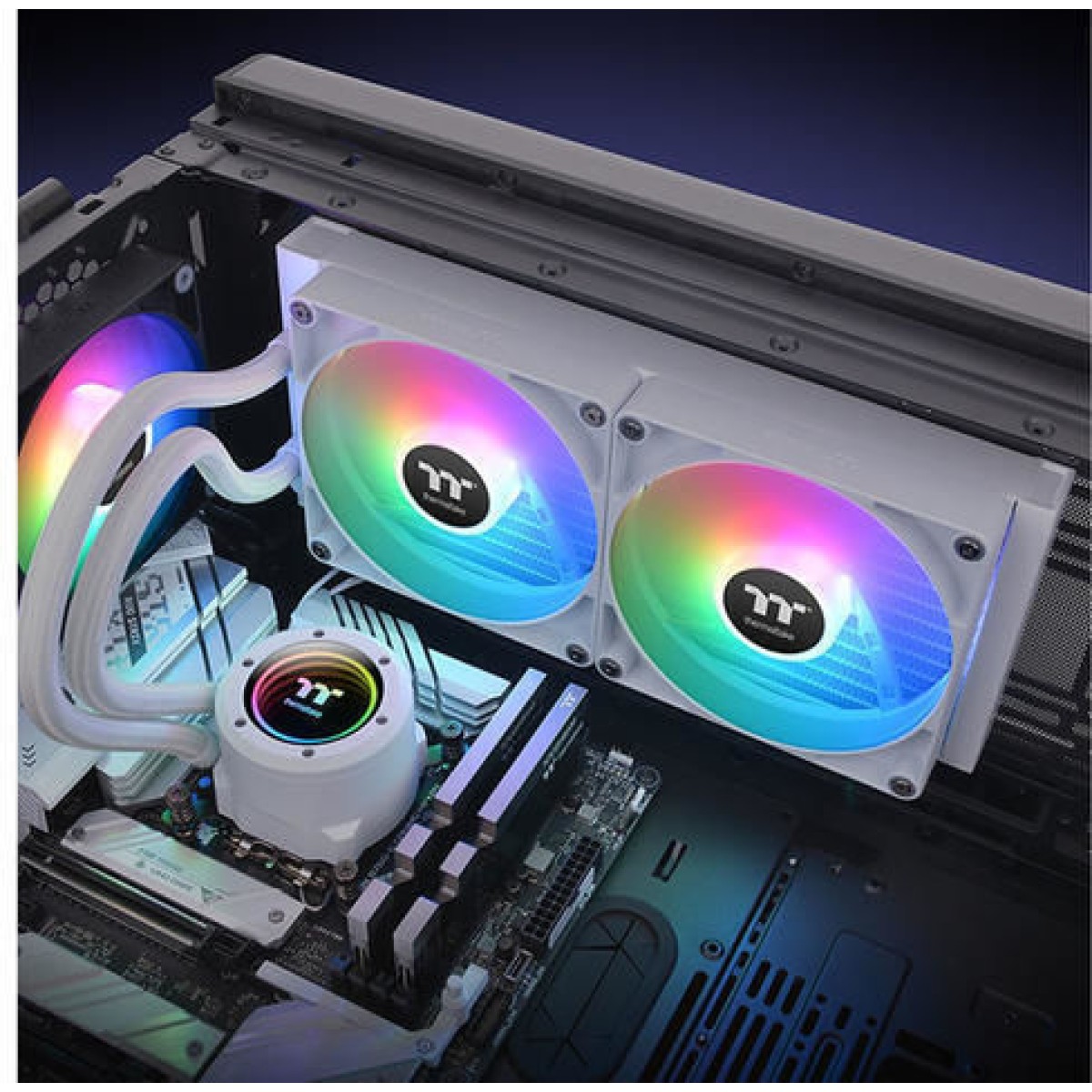 Thermaltake TH280 V2 ARGB (v2) Υδρόψυξη Επεξεργαστή Διπλού Ανεμιστήρα 140mm για Socket AM4/AM5/1700/1200/115x Λευκή