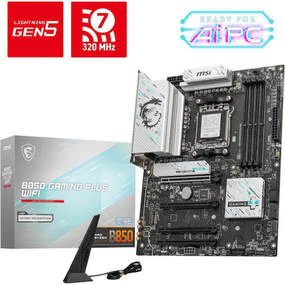MSI B850 GAMING PLUS WIFI Motherboard ATX με AMD AM5 Socket 7E56-001R
