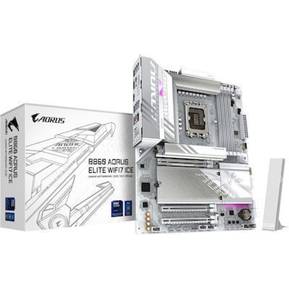 Gigabyte B860 Aorus Elite WIFI7 Ice Motherboard ATX με Intel 1851 Socket