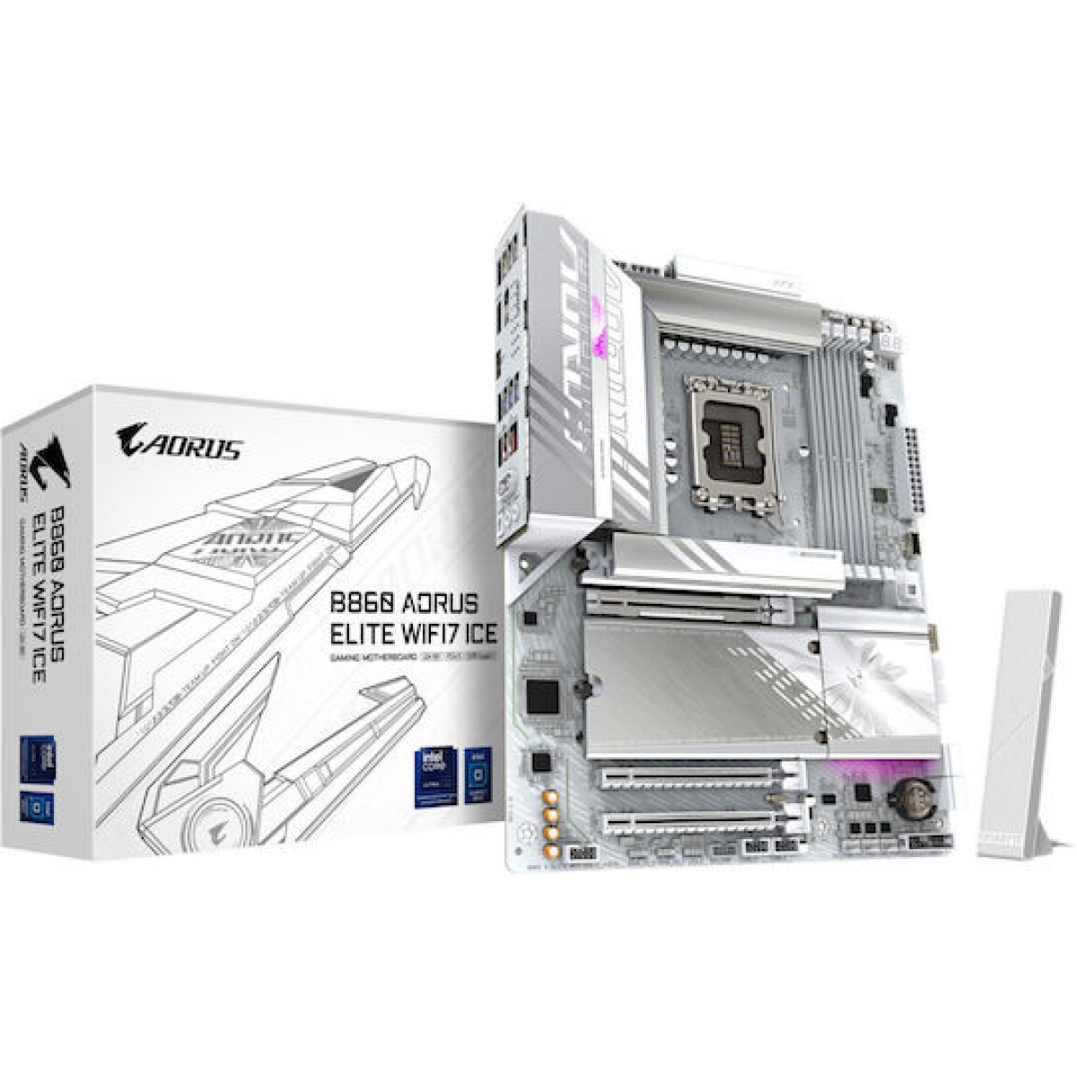 Gigabyte B860 Aorus Elite WIFI7 Ice Motherboard ATX με Intel 1851 Socket