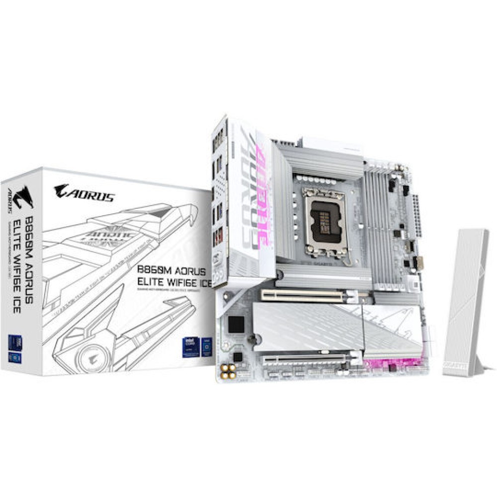 Gigabyte B860M Aorus Elite WIFI6E Ice Motherboard Micro ATX με Intel 1851 Socket
