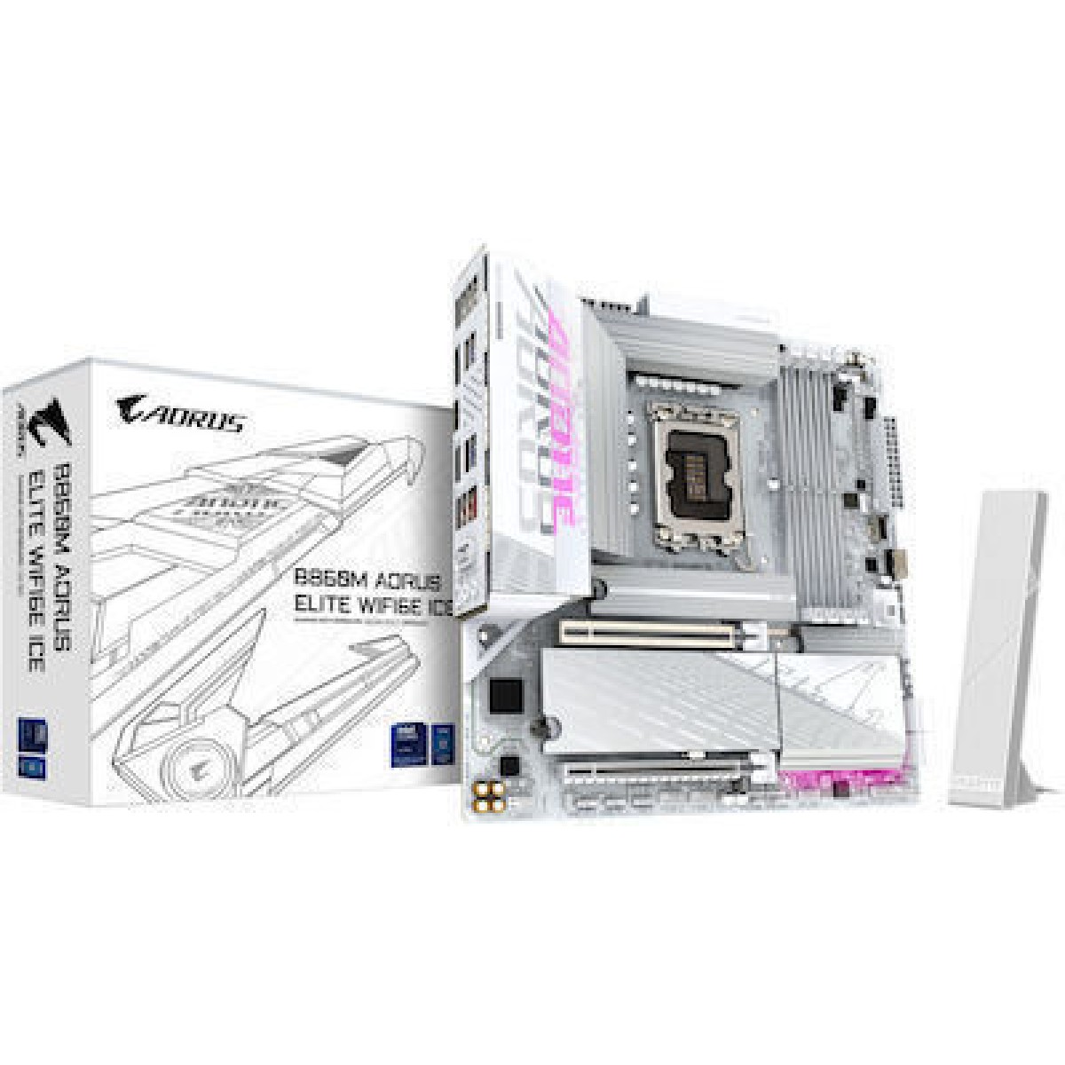 Gigabyte B860M Aorus Elite WIFI6E Ice Motherboard Micro ATX με Intel 1851 Socket