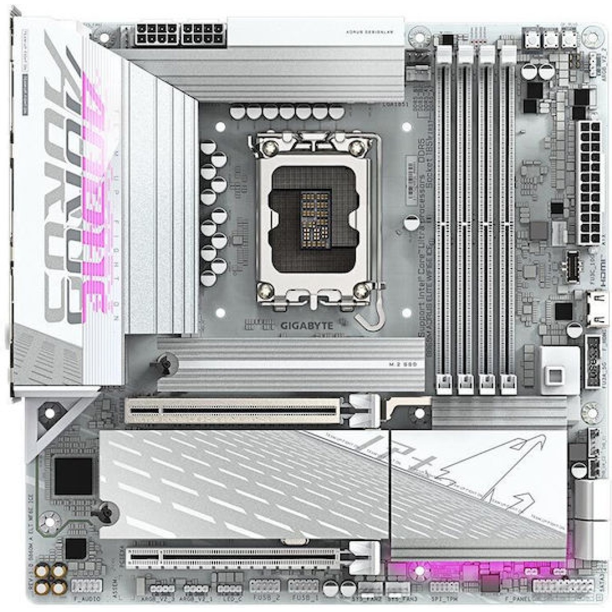 Gigabyte B860M Aorus Elite WIFI6E Ice Motherboard Micro ATX με Intel 1851 Socket