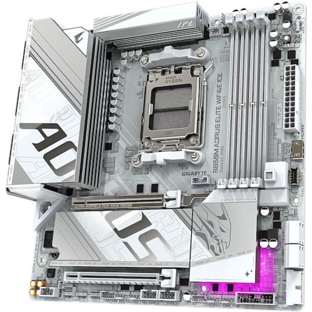 Gigabyte B850M Aorus Elite WIFI6E Ice Motherboard Micro ATX με AMD AM5 Socket