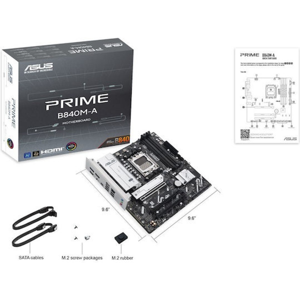 Asus PRIME B840M-A-CSM Motherboard Micro ATX με AMD AM5 Socket
