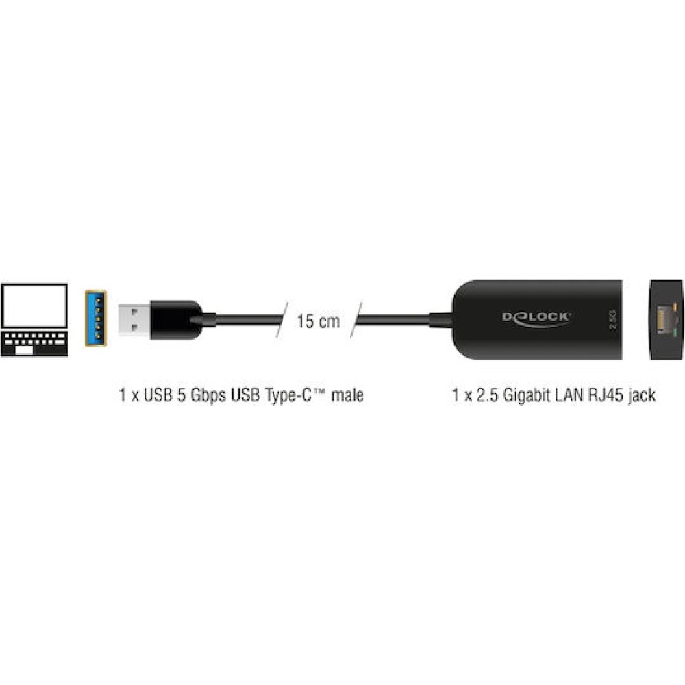DeLock 66045 USB Αντάπτορας Δικτύου για Ενσύρματη σύνδεση Ethernet
