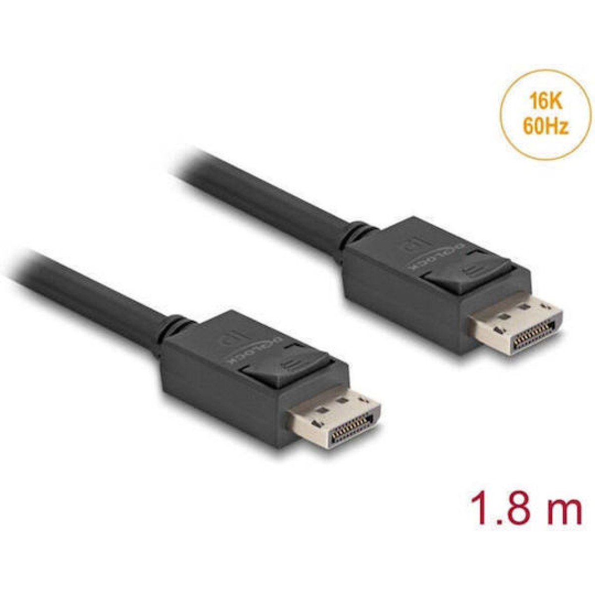 DeLock Cable DisplayPort male - DisplayPort male 1.8m Μαύρο (81175)