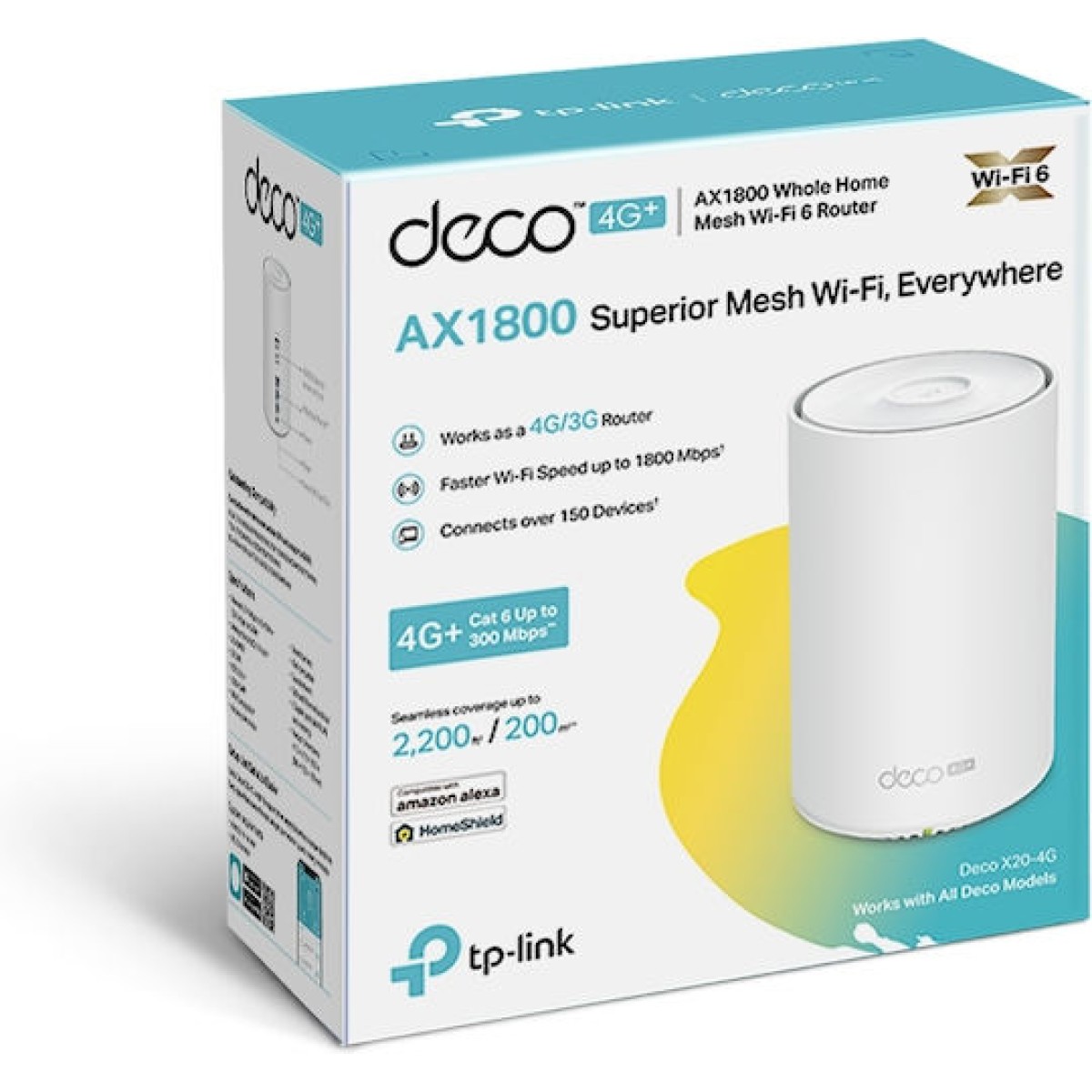 TP-LINK Deco X20 4G v1 WiFi Mesh Network Access Point Wi‑Fi 6 Dual Band (2.4 & 5GHz)
