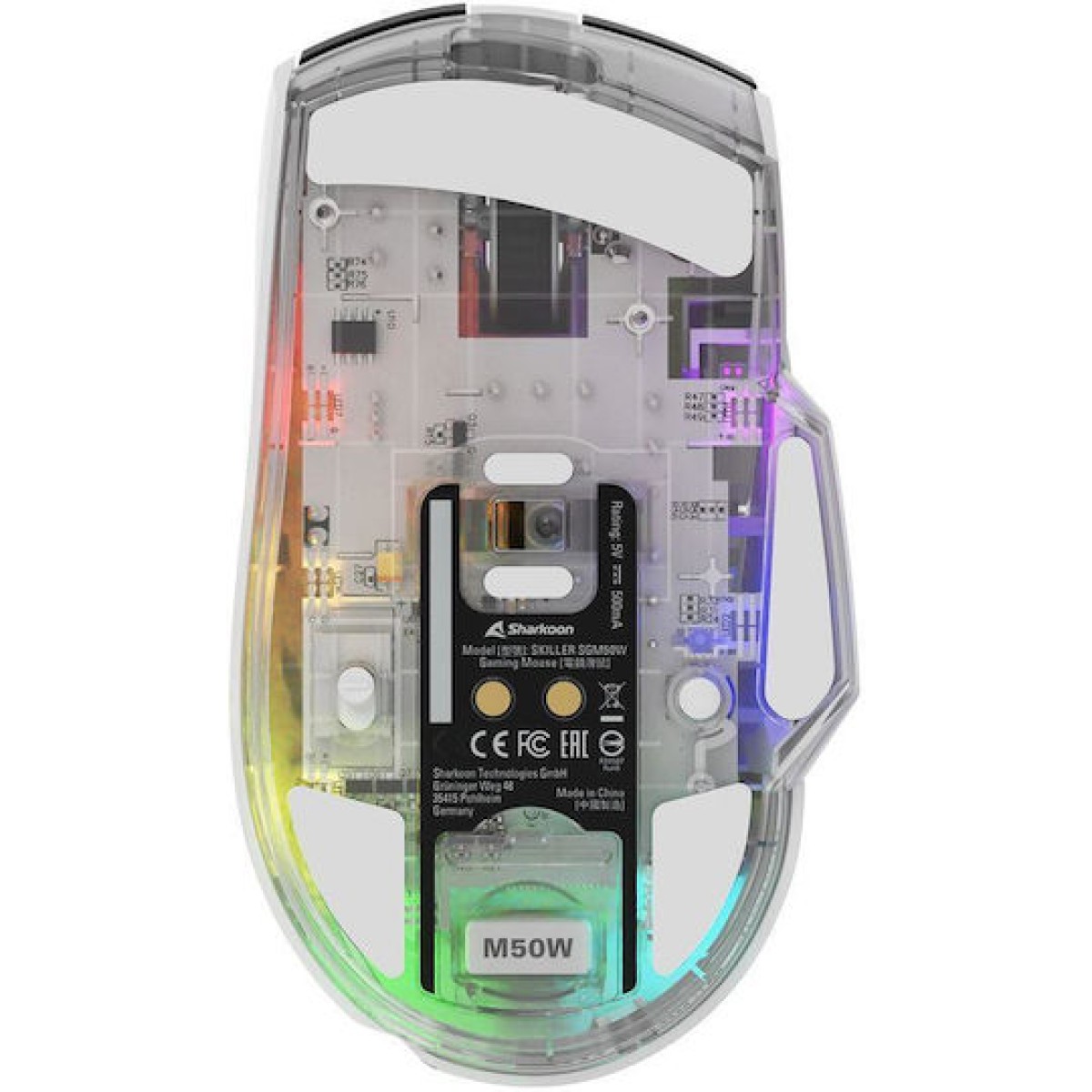 Sharkoon SGM50W Ασύρματο RGB Gaming Ποντίκι 6400 DPI Λευκό