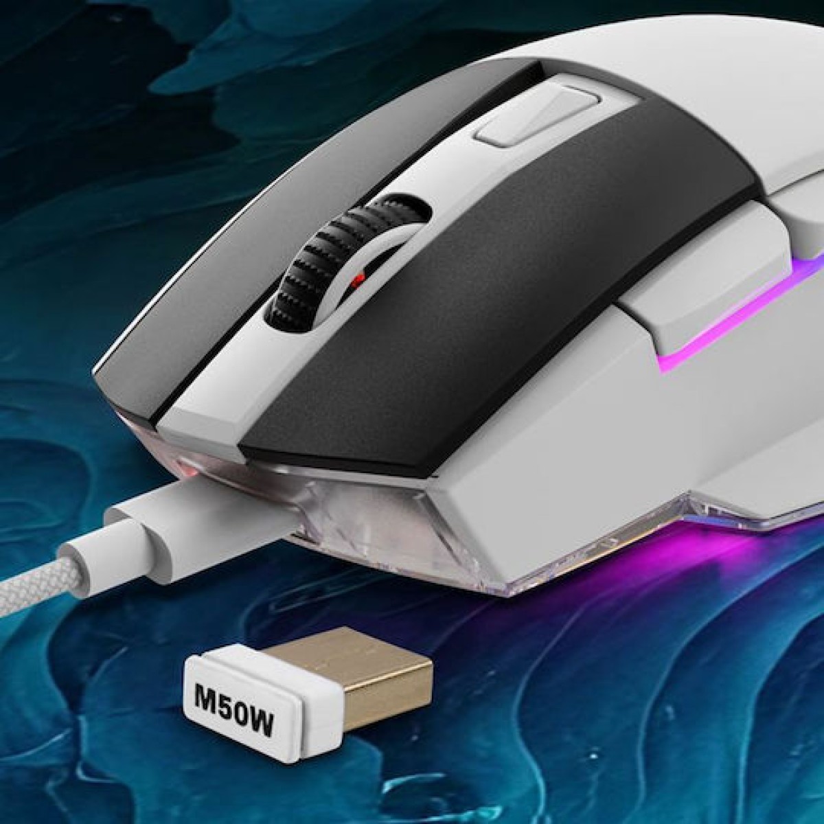 Sharkoon SGM50W Ασύρματο RGB Gaming Ποντίκι 6400 DPI Λευκό