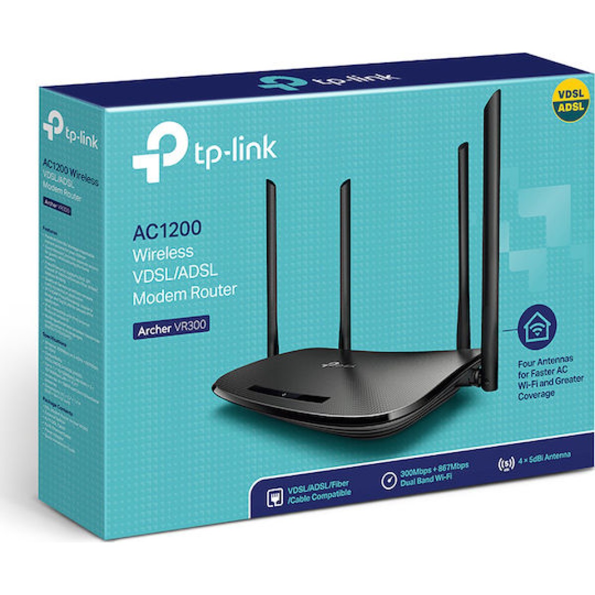 TP-LINK Archer VR300 v1 VDSL2 Ασύρματο Modem Router Wi‑Fi 5 με 4 Θύρες Ethernet