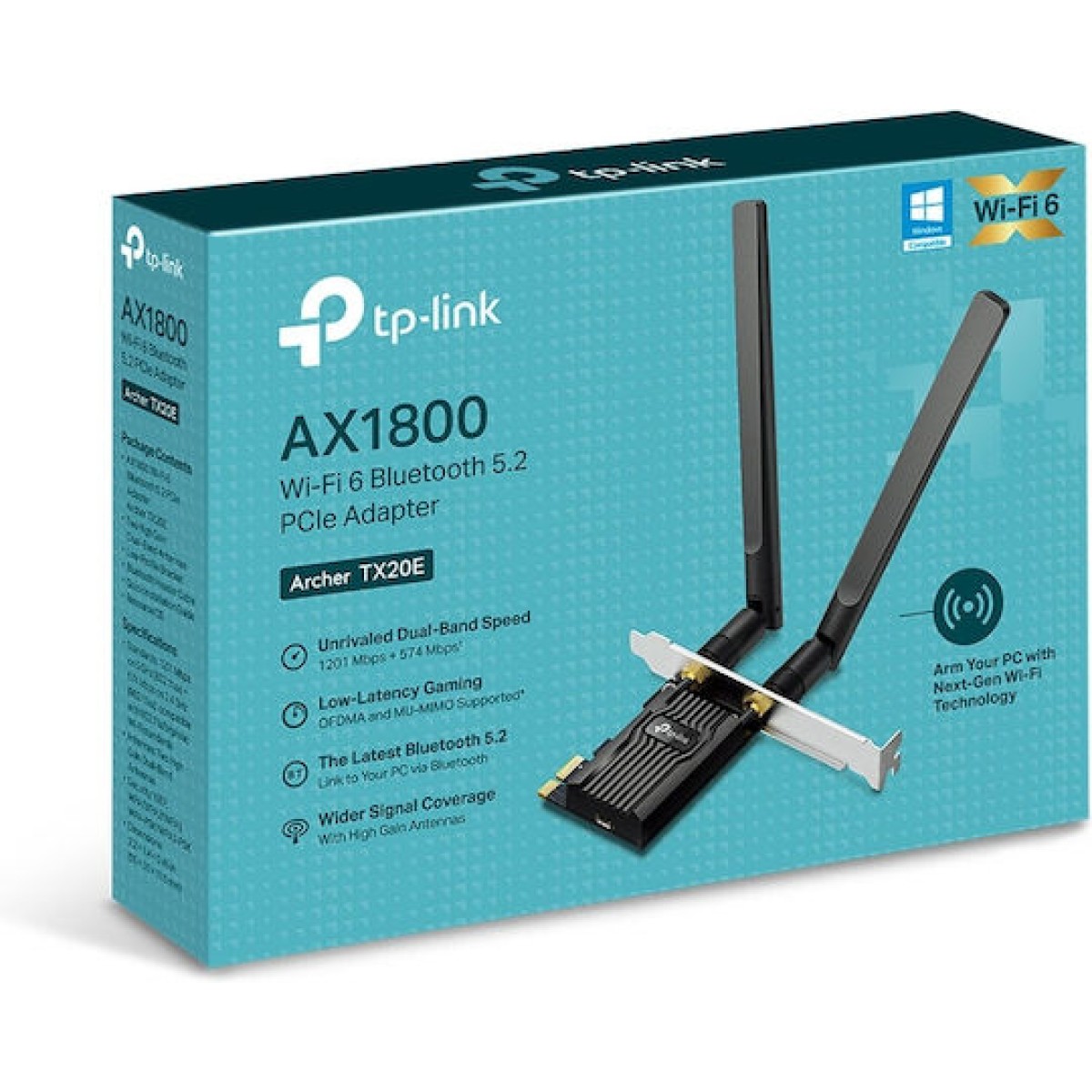 TP-LINK Archer TX20E v1 Ασύρματη Κάρτα Δικτύου Wi‑Fi 6 (1775Mbps) PCI