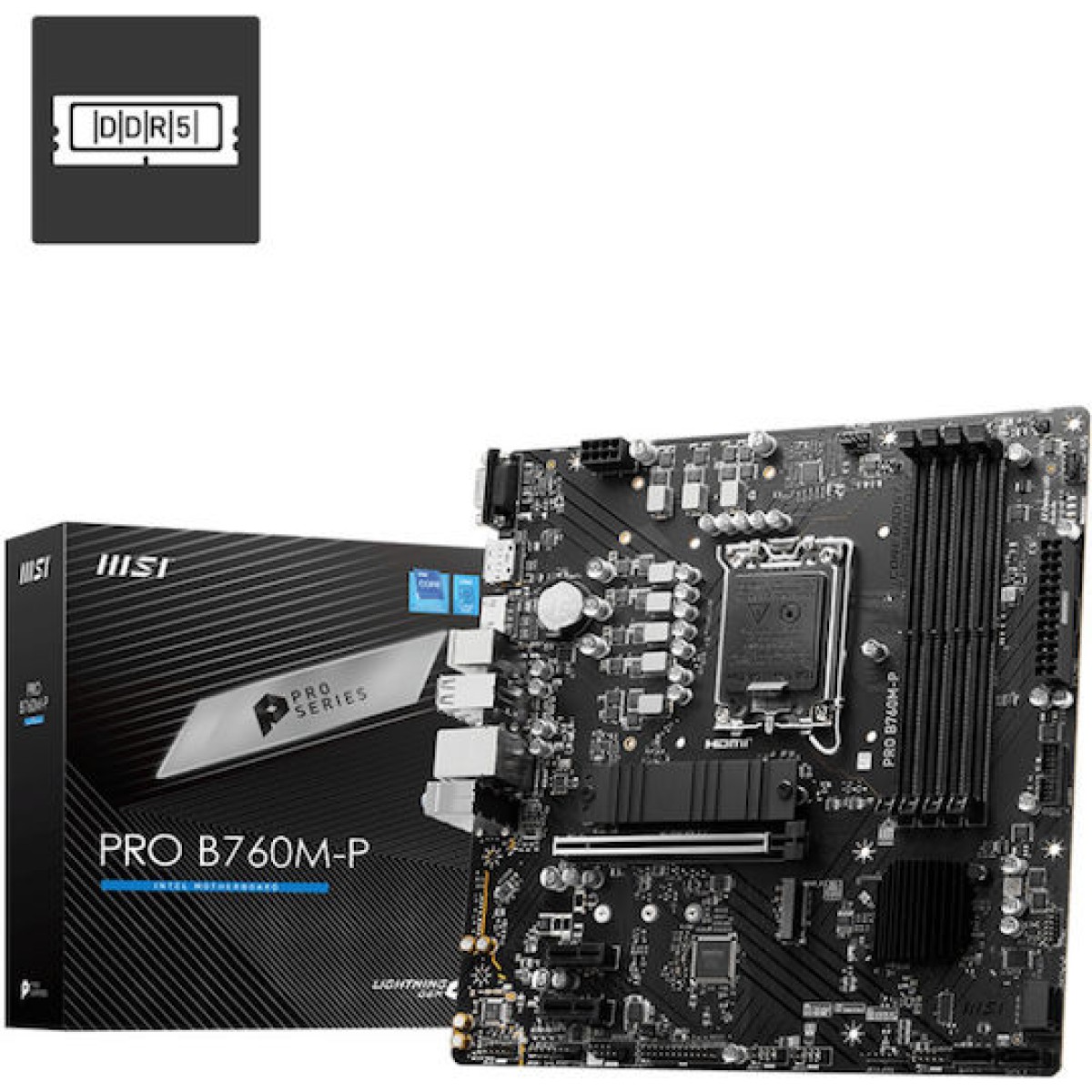MSI Pro B760M-P Motherboard Micro ATX με Intel 1700 Socket 7E02-009R